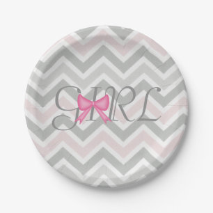 It's a Girl Bow Themed Baby Shower Paper Plates