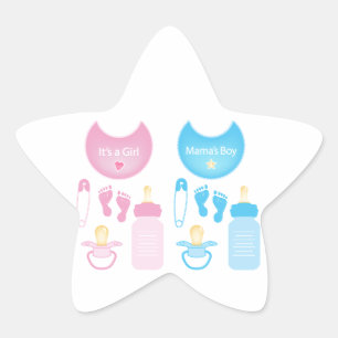 its a girl boy star sticker