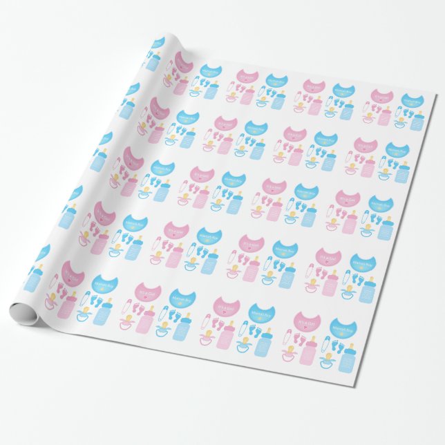 its a girl boy wrapping paper (Unrolled)
