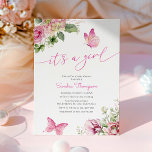 It's A Girl Butterfly Floral Baby Shower Invitation<br><div class="desc">Watercolor It's A Girl Butterfly Floral Baby Shower Invitation.</div>