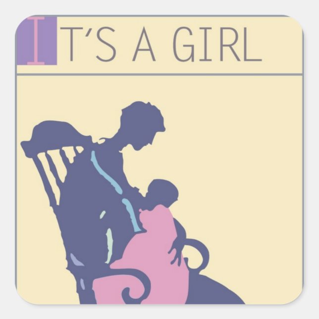 <It's a Girl> by Steve Collier Square Sticker (Front)