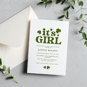 Its a Girl Charm St. Patrick's Day Baby Shower Invitation