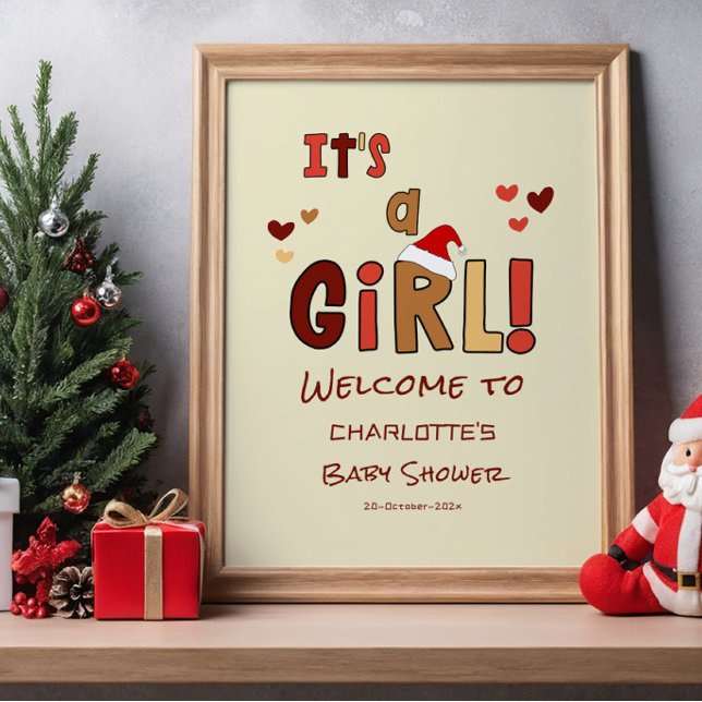 It's a Girl! Christmas Baby Shower Welcome Sign (Creator Uploaded)