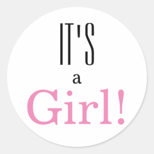 It's a Girl! Classic Round Sticker