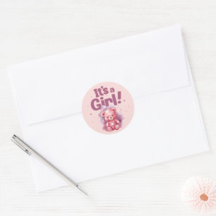 It's a Girl Classic Round Sticker