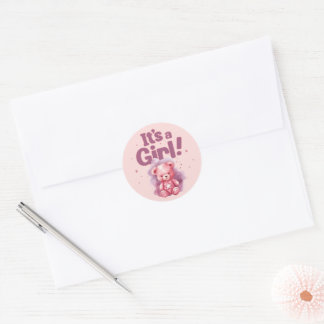 It's a Girl Classic Round Sticker