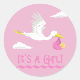 It's a Girl! Classic Round Sticker