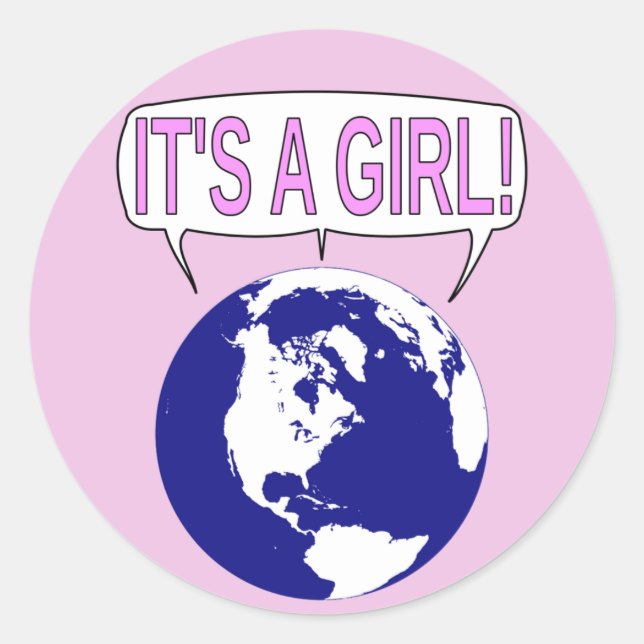 It's a Girl Classic Round Sticker (Front)