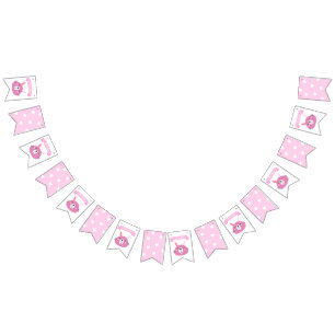 It's a girl!   Cute Pink Bunny Kids Birthday Bunting