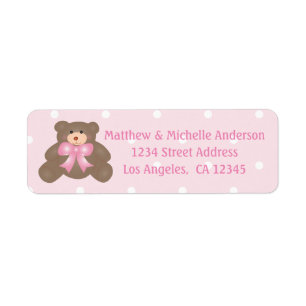 It's a Girl Cute Pink Teddy Bear Girl Baby Shower