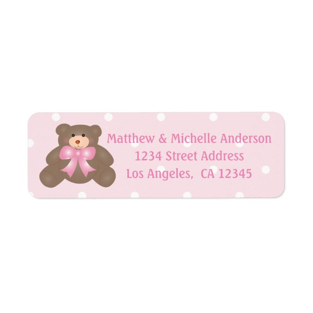 It's a Girl Cute Pink Teddy Bear Girl Baby Shower (Front)