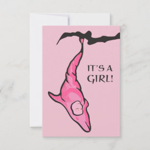 it's a girl! (dolphin cocoon) invitation