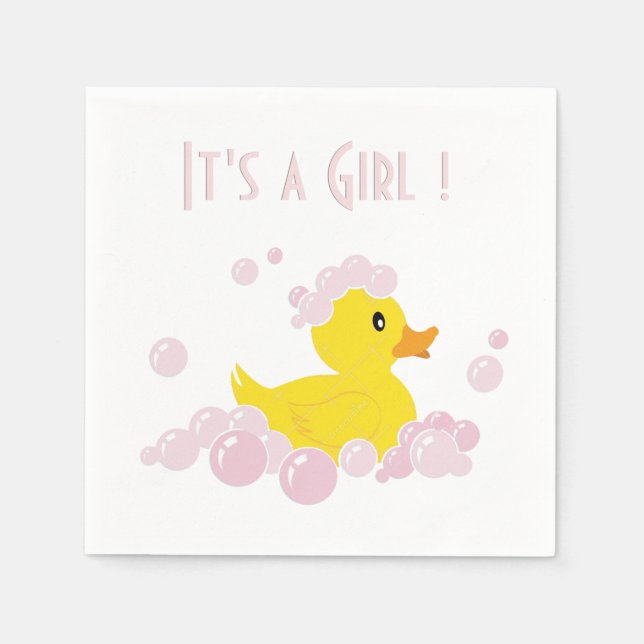 It's a Girl Duck Napkin (Front)