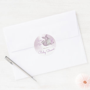 It's a girl elephant baby girl shower thank you classic round sticker