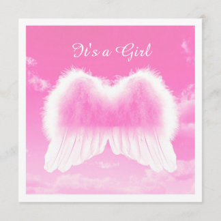 It's a Girl, Flat Card, White Envelope incl. Announcement