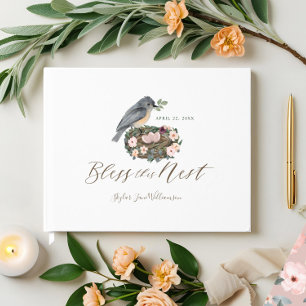 It's A Girl Floral Bird's Nest Baby Shower Guest Book