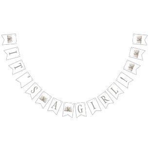 It's a Girl! Floral Elephant Baby Shower Bunting