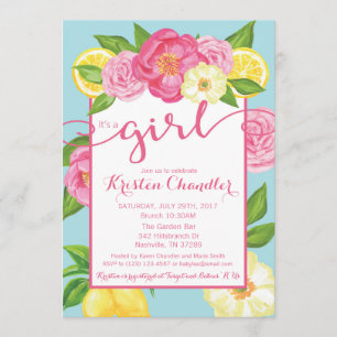 It's a Girl Floral Garden Baby Shower Invitation
