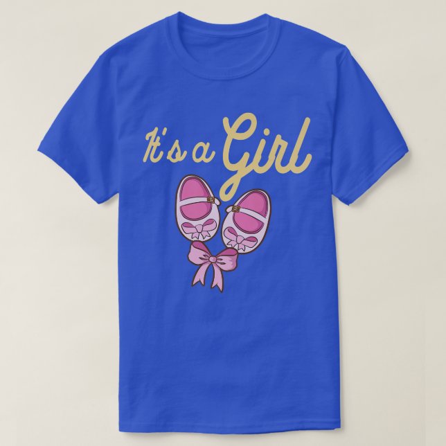 It's A Girl  Gender Reveal  Baby Shower  T-Shirt (Design Front)