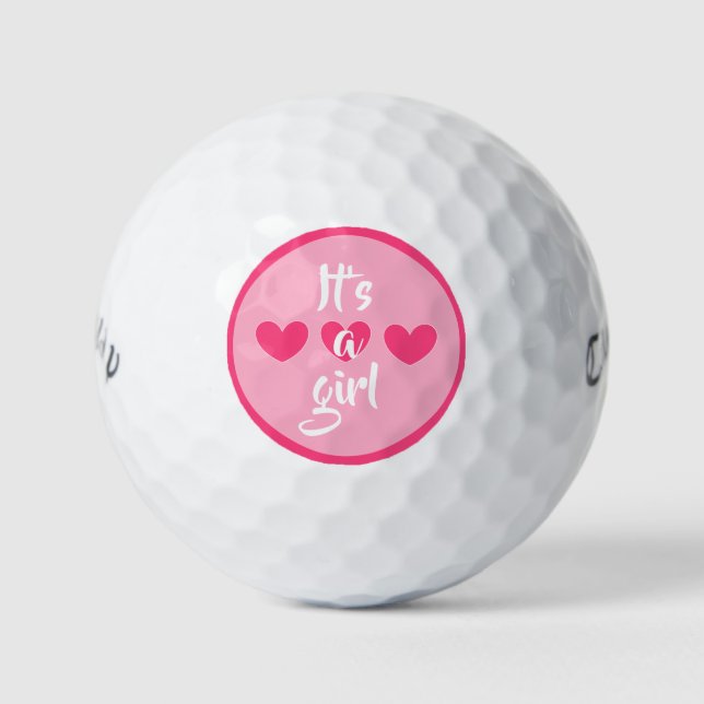 it's a girl (gender reveal) golf balls (Front)