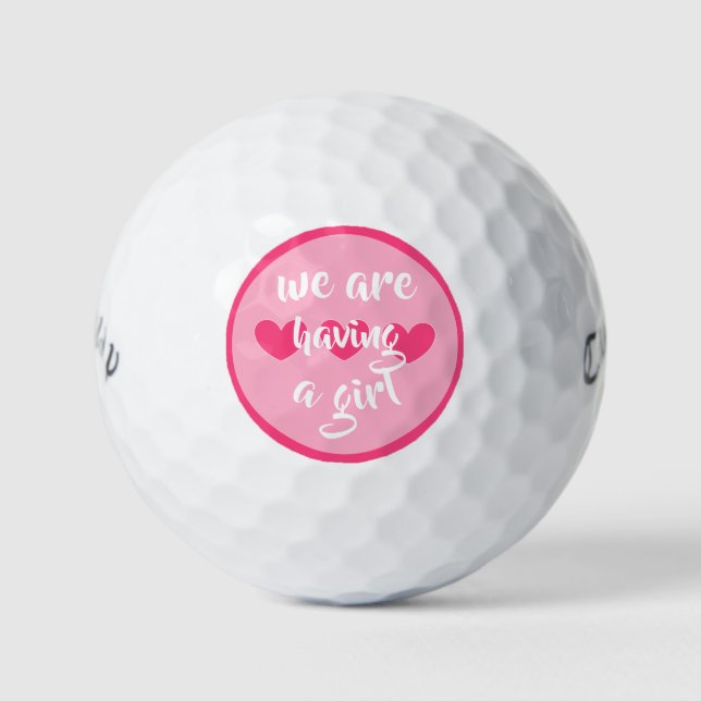 it's a girl (gender reveal) golf balls (Front)