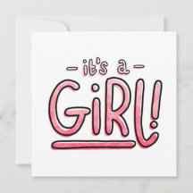 It's A Girl Gender Reveal Pink Gradient Pregnancy