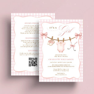 It's a Girl Golf Baby Shower All In One Invitation
