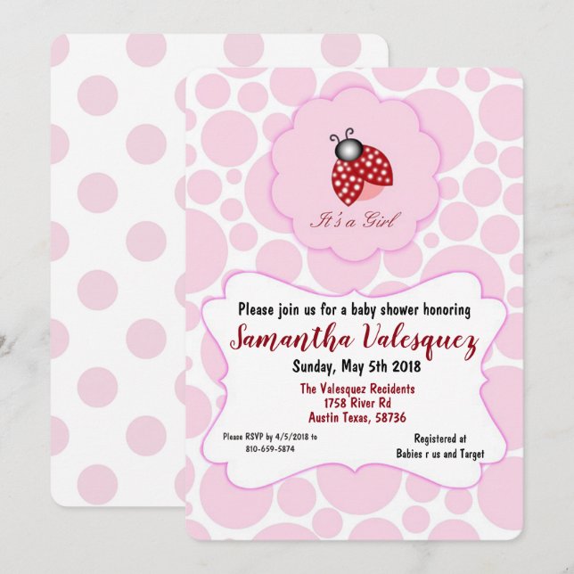 It's a Girl Invitation (Front/Back)