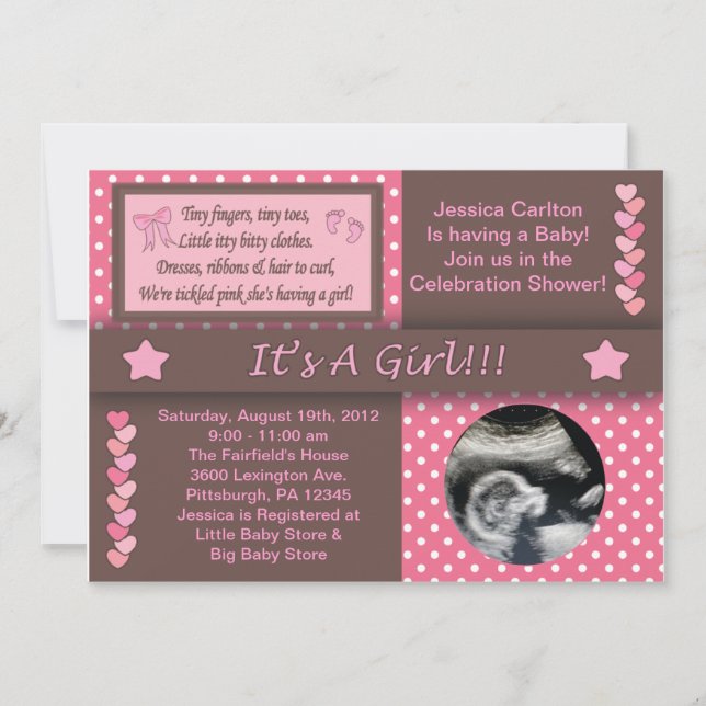 It's A Girl Invitation (Front)
