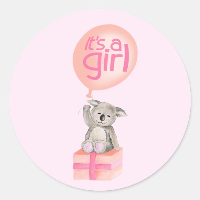 It's a girl koala bear balloon sticker (Front)