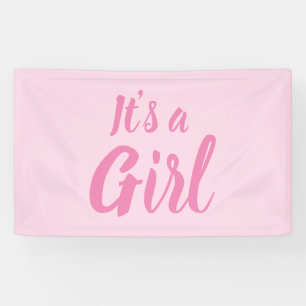 It's a Girl, light pink baby shower, gender reveal Banner