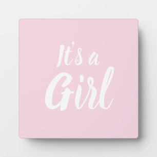 It's a Girl, light pink baby shower, gender reveal Plaque