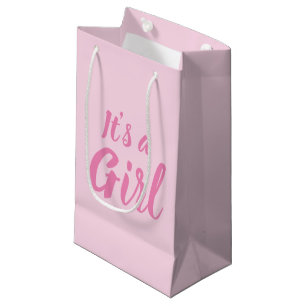It's a Girl, light pink baby shower, gender reveal Small Gift Bag