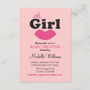 It's A Girl Lips Baby Shower Invitation