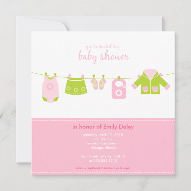 {it's a girl!} little laundry baby shower invitiat invitation (Front)