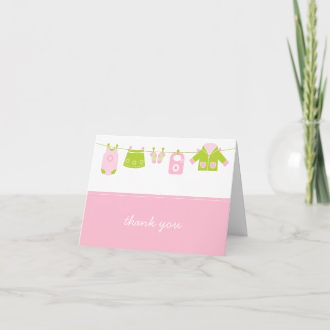 {it's a girl!} little laundry thank you card (Front)
