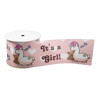 It's a Girl Llama! Satin Ribbon