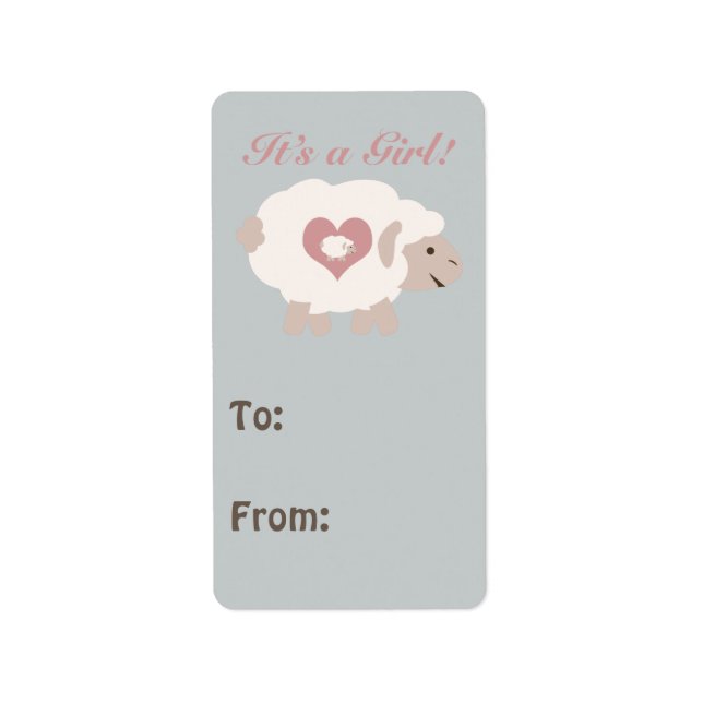 It's a Girl! Mama Sheep Label (Front)