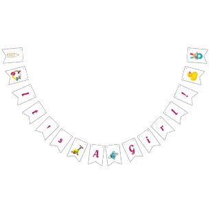 It's a Girl! Mandala in deep pink Bunting Bunting