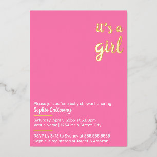 It's a Girl Minimalist Baby Shower
