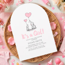 It's a Girl Minimalist Elephant Baby Shower