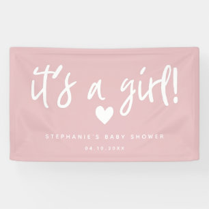 it's a girl Modern Pink Baby Shower Banner