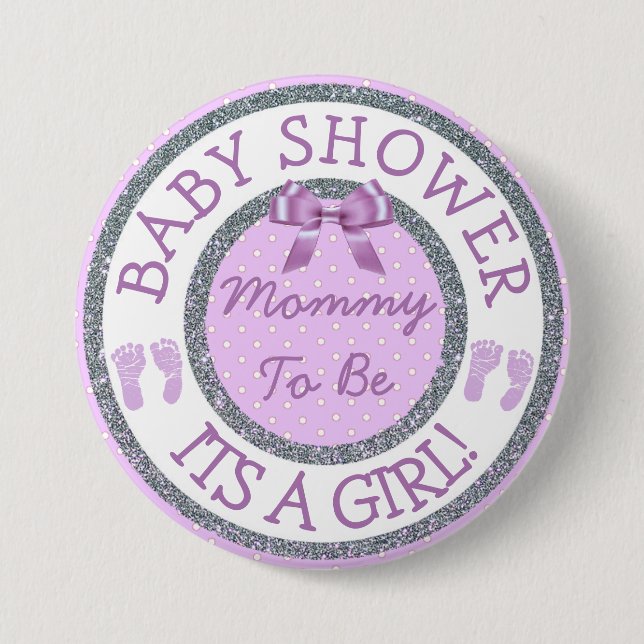 Its a Girl, Mummy to be Baby Shower Button (Front)