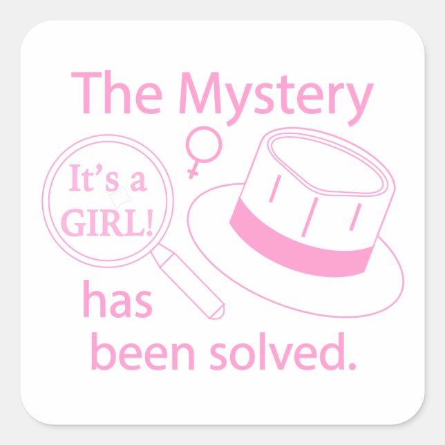 It's a Girl! Mystery Solved Square Sticker (Front)