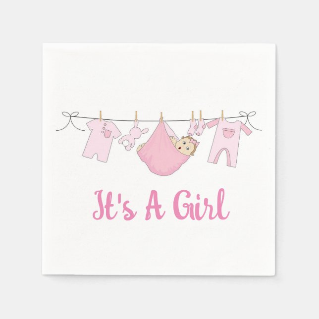 It's A Girl  Napkin (Front)