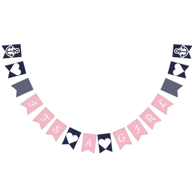 Its A Girl Nautical Bunting Bunting (All)