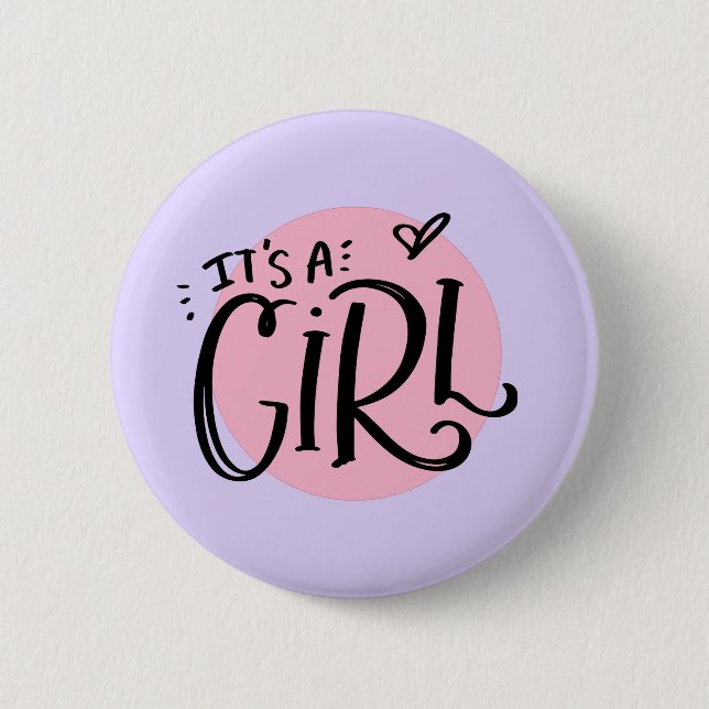 It's A Girl New Baby Announcement 6 Cm Round Badge (Front)