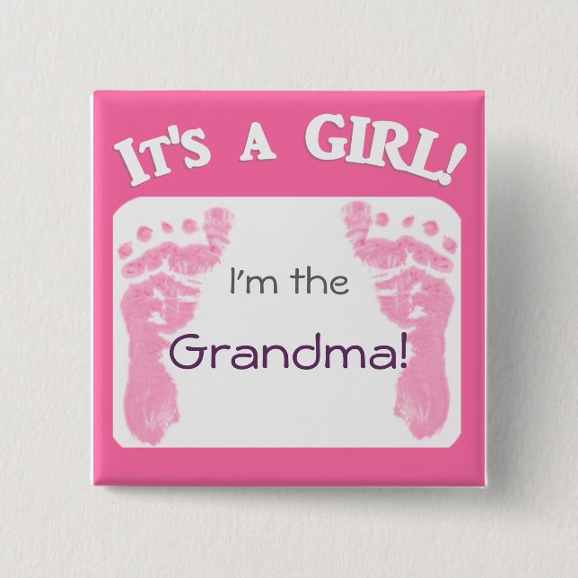 It's a Girl! New Baby Button for Relatives (Front)