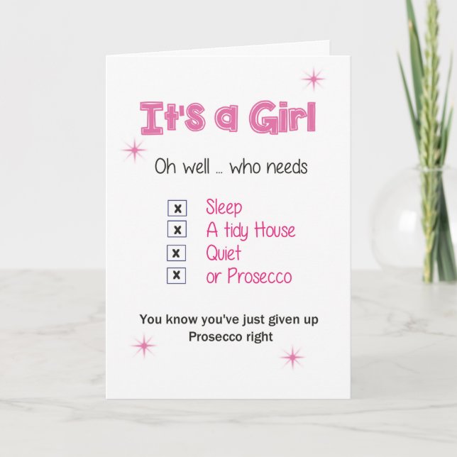 It's a girl - New baby card (Front)