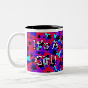 It's A Girl! Party Stars Two-Tone Coffee Mug